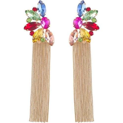 7Colors Rhinestone Water Drop Dangle Earrings For Women Fashion Jewelry Trendy Girls' Daily Collection Earrings Accessories