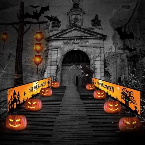 Outdoor Halloween Decor Banner 50X300CM Party Hanging Decor Porch Background Pull Flag Decorations Celebrate Supplies Signs