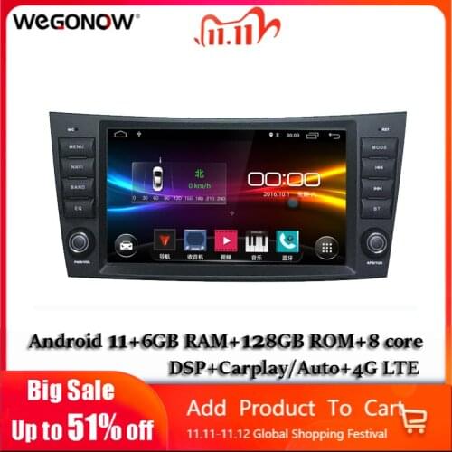 Carplay DSP IPS 8 Core 8''Android 10 4GB 64G Car DVD Player GPS 4G LET Map WIFI Radio BT For Benz W211 W219 W209 2004-2011