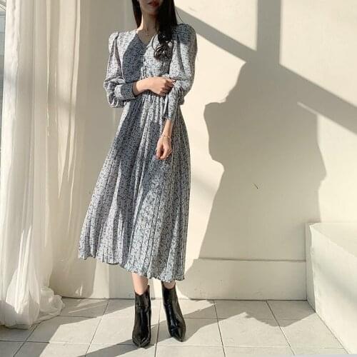 French Lace Vintage Dress Y2k Women Fashion Puffer Sleeve Elegant One Piece Dress Korean 2021 Spring High Street Slim Midi Dress