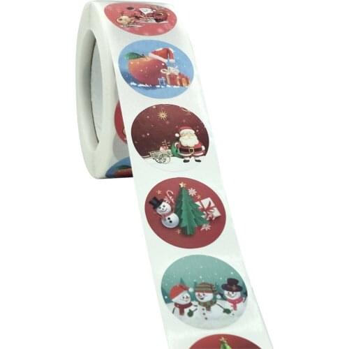 Dophee 500pcs/Roll Christmas Stickers Cartoons Gift Card party Package Santa Label Sealing Decor Party Supplies For Reward Kid