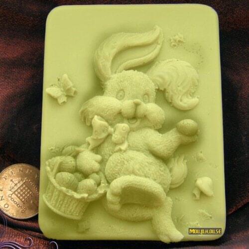 Handmade Soap Silicone Mold Animal Chocolate Moulds Candle Molds Polymer Clay Craft For Cake Form Cooking Tools easter rabbit