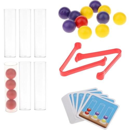 Wooden Bead Game Toys Fine Motor,Test Tube Clip Beads Toys Early Education