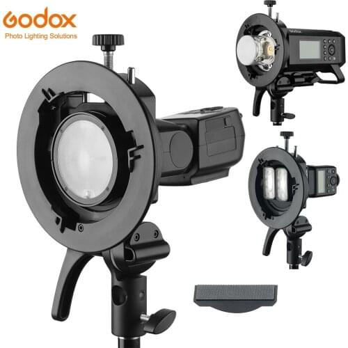 Godox S2 Bowens Mount Flash S-type Holder Bracket for Godox V1 V860II AD200 AD400PRO TT600 Speedlite Flash Snoot Softbox Grid