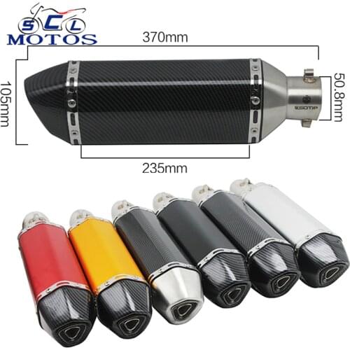 Sclmotos- 51mm Modified Motorcycle Ak Exhaust Muffler Pipe with DB Killer Escape Moto Pit Bike Racing NMAX CRF 230 MT03 TMAX CBR