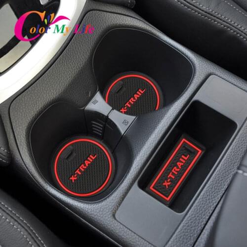 Anti Slip Door Groove Mat for Nissan X-Trail X Trail T32 2014 2015 2016 2017 2018 Gate Slot Pad Non-slip Cup Mats Accessories