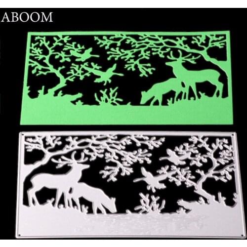 ABOOM Fresh Metal Cutting Dies Deer Frame Dies Cut Stencil Scrapbooking Album Paper Card Photo Decorate Craft Die Cut Dies Mold