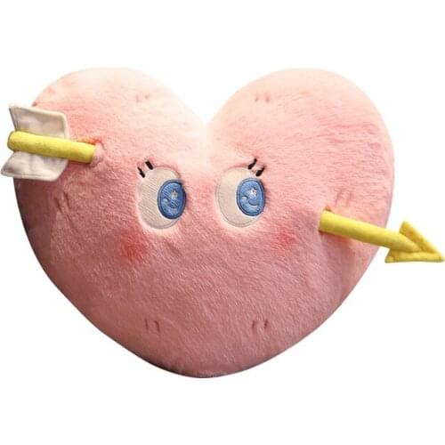 Peluche One arrow through heart pillow Portable Comfortable Pink Blue Pillows For Plane Hotel Home Car Office Sleep