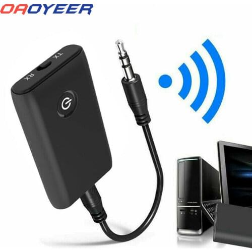 Oaoyeer 2 in 1 Transmitter Receiver TV PC Car Speaker 3.5mm AUX Hifi Music Audio Adapter/Headphones Car/Home Stereo Device