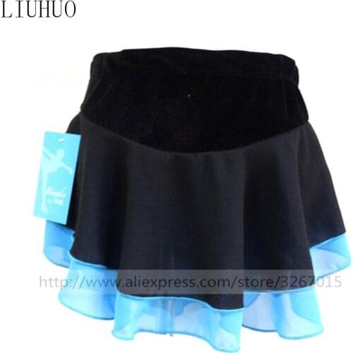 Figure Skating Dress Womens Girls' Ice Skating Skirt Black Fuchsia Spandex Performance Practise Skating Wear Solid Mid Length