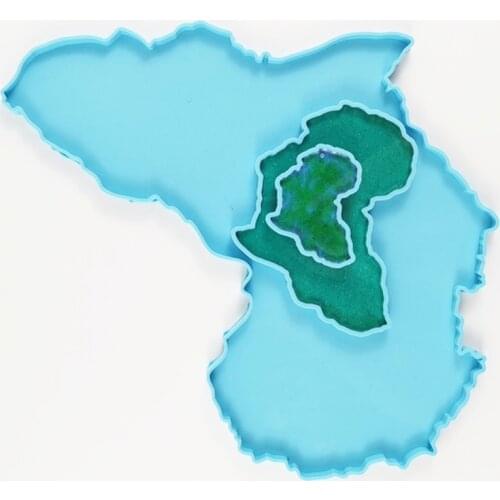 Africa Map Tray Coaste Epoxy Resin Mold Cup Mat Casting Silicone Mould DIY Crafts Jewelry Placemat Plate Decoration Making Tools
