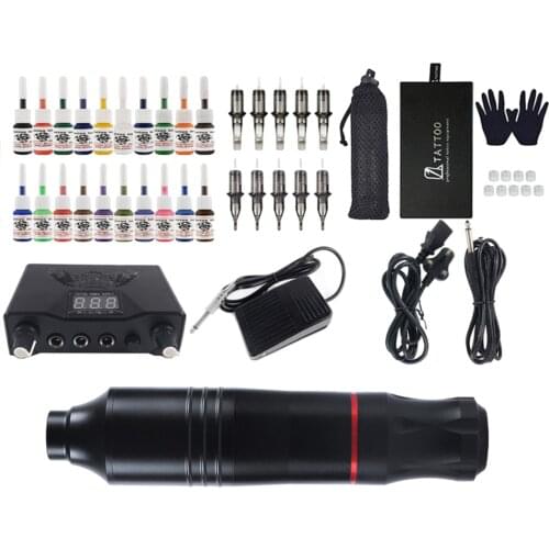 Professional Cartridge Tattoo Machine Pen Rotary Set for Tattoo Artists Beginners -UK Plug