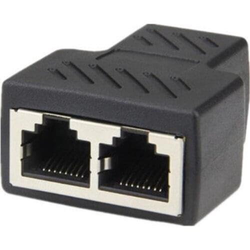1 to 2 RJ45 Splitter Network Adapter Connector Split Cable Network Extender Extension Connector Ethernet LAN Double Ports Plug