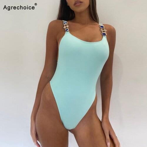 Sexy One Piece Swimsuit 2021 New Diamond Swimwear Women Push Up Monokini Bodysuit Bathing Suits Summer Beach Wear Swimming Suit