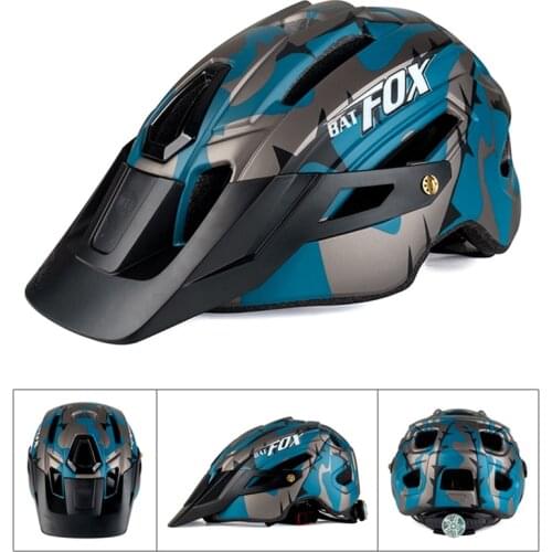 KINGBIKE/BAT FOX Mountain Bike Helmet MTB For Men Women Adults Bicycle Helmets With Rear And Rear Warning Lights