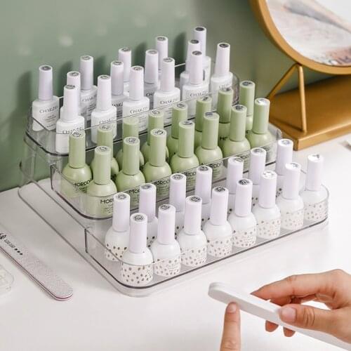 3 Layers Nail Polish Display Rack Transparent Cosmetic Varnish Display Rack Essential Oil Bottle Storage Box Holder Organizer