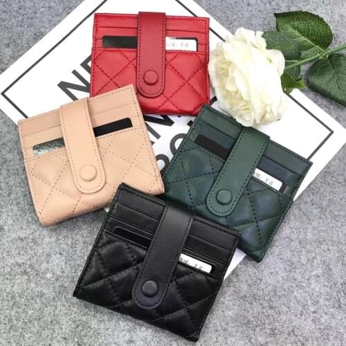 Womens wallets and purses Genuine Leather Unisex luxury designer Hasp Card Holders Famous Brand small wallet Fashion Money Bag