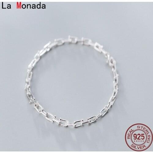 La Monada Bracelets For Women Silver 925 Sterling Silver Fine Beautiful Silver 925 Jewelry Bracelet Lock Chain Womens Bracelet