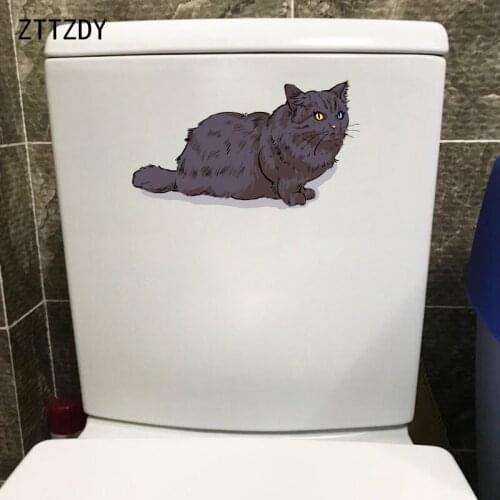 ZTTZDY 21.4*11.6CM Modern Art Cat BedRoom Home Decor Toilet Decal Wall Sticker T3-0332