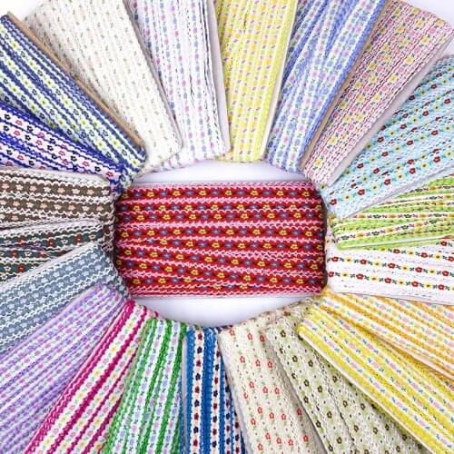 1.2CM 20Meters Woven Webbing Tape Ethnic Trim Embroidered Lace Webbing Costume Laciness DIY Sewing National Jacquard Ribbon