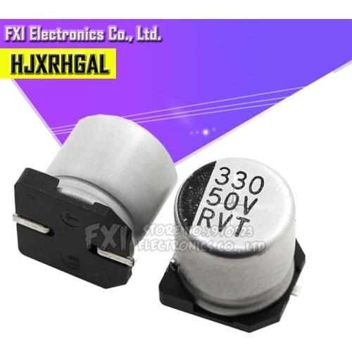 10PCS Electrolytic capacitor 50V330UF 10*10mm SMD aluminum electrolytic capacitor 330uf 50v