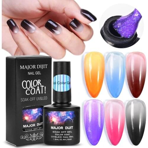 12ml Thermal Gel Polish 6 Colors Temperature Color Changing Glitter UV Gel Varnish Soak Off UV LED Gel Lacquers