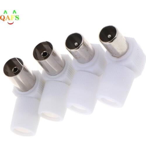 2pairs 90 Degrees TV Plug Jack For Antennas Male And Female TV RF Coaxial Male Plugs Adapter Right Angle Antennas Connectors