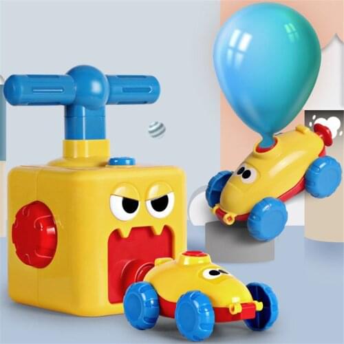 2 in 1 Kids Car Toys Inertial Power Balloon Car Launch Tower Toy Science Experiment Puzzle Fun Balloon Interactive Boy Toys Gift