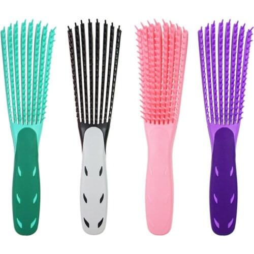 4-Pack Detangling Brush Dry and Wet Detangler Brush Detangle Comb for Black Afro American Natural Hair 3A to 4C Wavy Kinky Curly