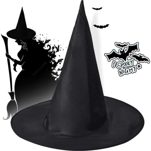5/10pcs Witch Hats Wizard Top Hat Party Cap Cosplay Fancy Dress Halloween Masquerade birthday Head Wear Gift Spider Finger Ring