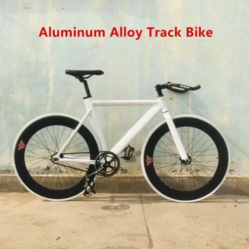 700C 52cm Frame Muscular Aluminum Alloy Fixed Gear Bike Track Bicycle 70mm Hight Wheel Rim 44mm Headset V Brake Freewheel
