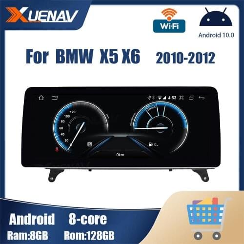 Android Auto DVD Screen for BMW X5 X6 2010 2011 2012 CIC System 8 core DVD Player GPS navigation 128G