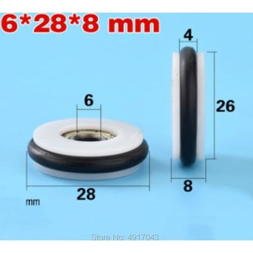 Free shipping 10pcs 6*28*8mm Buna-N rubber O rubber ring rubber rubber roller, mute elasticity, 696 bearing pulley
