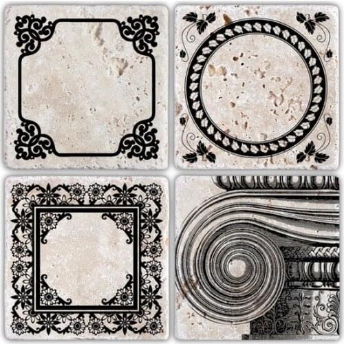 Natural stone Cup Altlığı-4 'lü Set 10x10 cm decorative objects Декоративные элементы Objetos decorativos