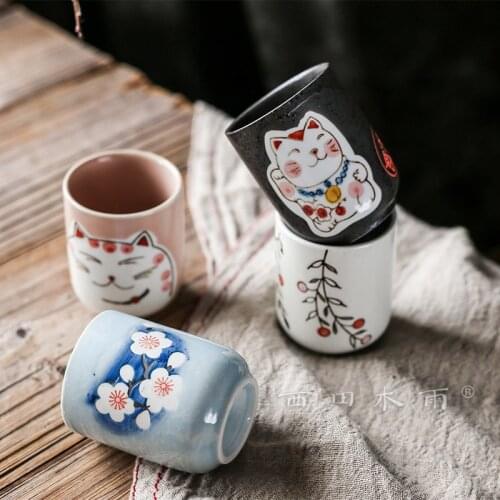 Tea Set Tumbler Cup Chinese Style Retro Ceramic Cups Personal Single Cup Pu'er Tea Set Coffee Drinkware Coffee Cup