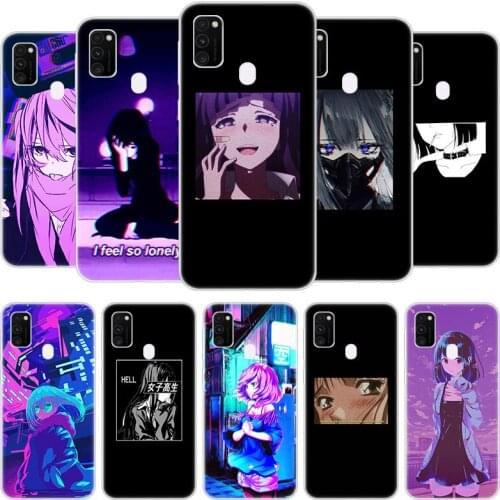 LEWD Sad Japanese Anime Soft Case for Samsung Galaxy F41 M01 Core M02S M12 M21S M30S M31S M42 M51 M62 A6 A7 A8 Plus 2018 Cover