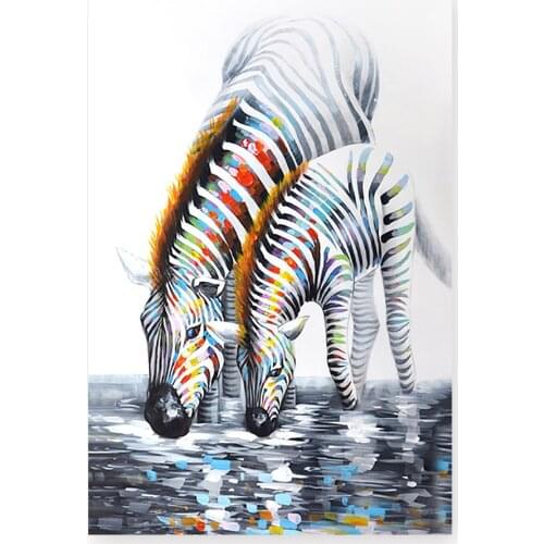 Color Zebra Mother and Child Animal Diamond Painting Round Full Drill Nouveaute DIY Mosaic Embroidery 5D Cross Stitch Home Decor