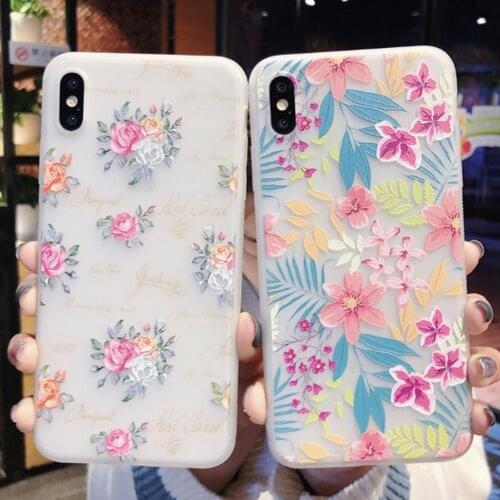Flower Silicone Phone Case For Apple iPhone 7 8 6 6s Plus 11 Pro XS Max XR X SE 2020 Floral Case Soft TPU Clear Back Cover Coque
