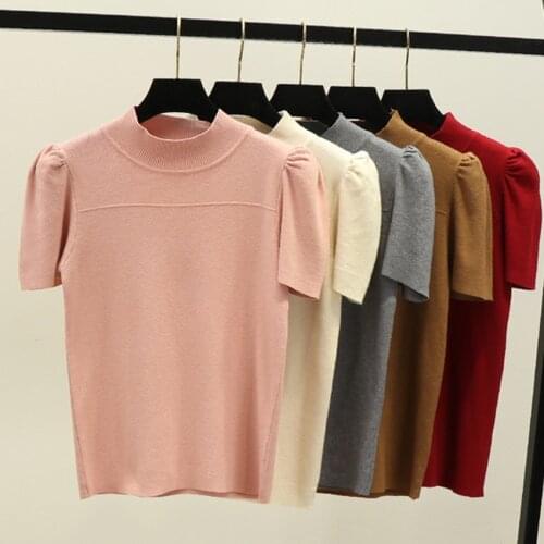 FOTIWIUS Women's Knitted T-shirts