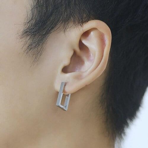 GorGor Stud Earrings Originality Statement Pattern Rectangle Simplicity Temperament Individuality Fashion Accessories TE-633