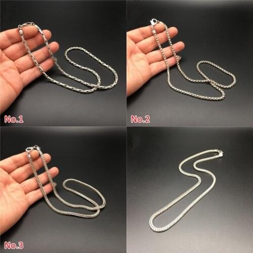 Exquisite China Old National Style Tibet Silver Carve men and women Necklace Auspicious Long Chain Necklace Statue /No.1--No.3