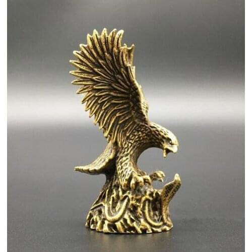 China exquisite brass Eagle and snakes small statue