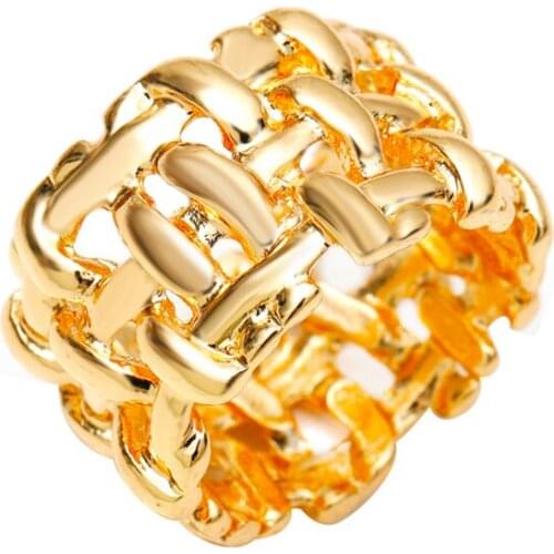 Fashion Simple Coarse Braid Design Couples Ring For Women Gold Silver Color Adjustable Open Ring Female Jewelry Accessories