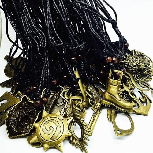 MixMax brand new 20pcs/lot mix styles retro copper pendant rope necklaces fashion jewelry wholesale bulk lots
