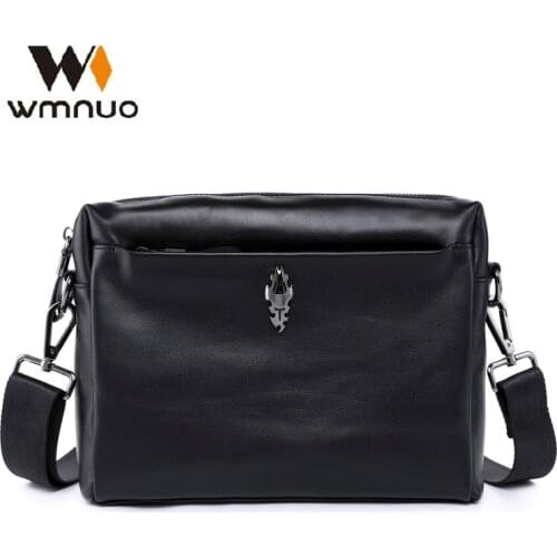Wmnuo 2020 New Fashion Shoulder Bag Men Genuine Leather Male Handbag High Quality Soft Cowhid Leather Crossbody Business Bag