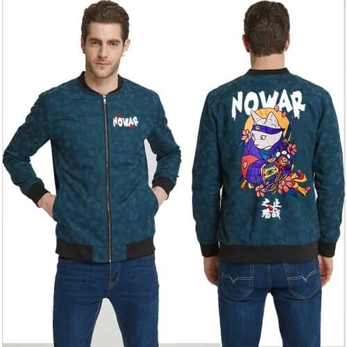 Jackets Men NOWAR Baseball jacket hip hop Casual coat streetwear windbreaker Stand Collar coats wholesale Outwear homme clothing