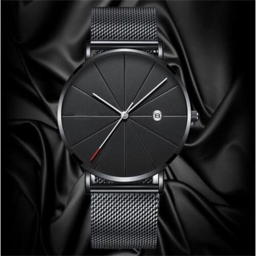 Reloj Hombre Men Watch Man Steel Watches Classic Quartz Date Wristwatch Casual Mesh Belt Masculino Relogios Relojes Para Hombre