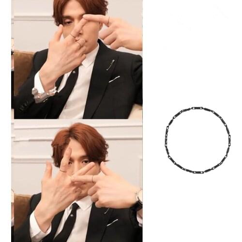 Lee Dong Wook 2020 fashion new black ring Korean temperament, fashion, personality and high quality ring