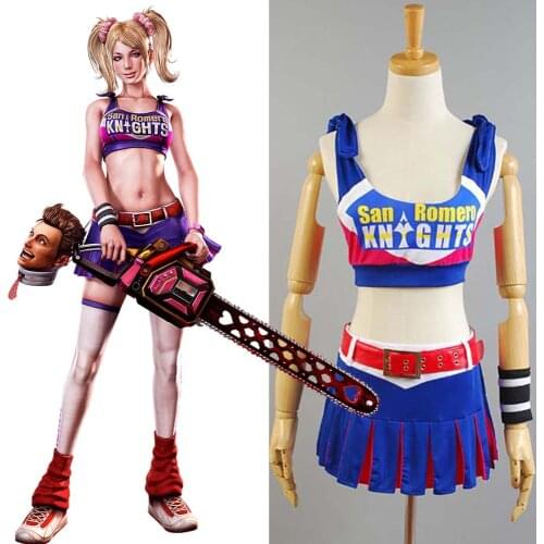 2017 New Lollipop Chainsaw Costume Juliet Starling Cosplay Costume Halloween Carnival Whole Suit Cos Accessories Adult Women
