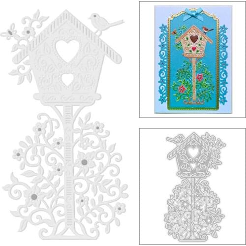 2020 New Animal Bird Nest House Metal Cutting Dies Flower and Leaves Die Scrapbooking For Crafts Thank You Card Making No Stamps